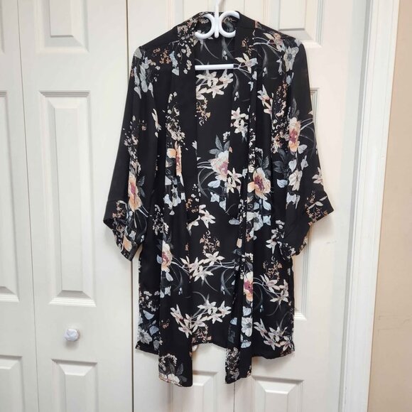[M] Tahari Elegant Semi-Sheer Dressy Floral Open Top Size Medium - Picture 1 of 8